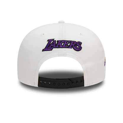 This is a LA Lakers White Crown Patch Black 9FIFTY Snapback Cap 4