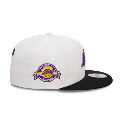 This is a LA Lakers White Crown Patch Black 9FIFTY Snapback Cap 6