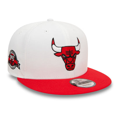 This is a Chicago Bulls White Crown Patch Red 9FIFTY Snapback Cap 3