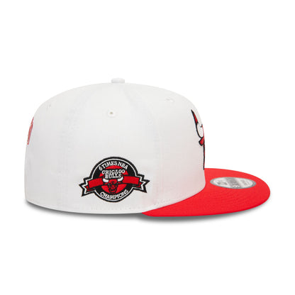 This is a Chicago Bulls White Crown Patch Red 9FIFTY Snapback Cap 6