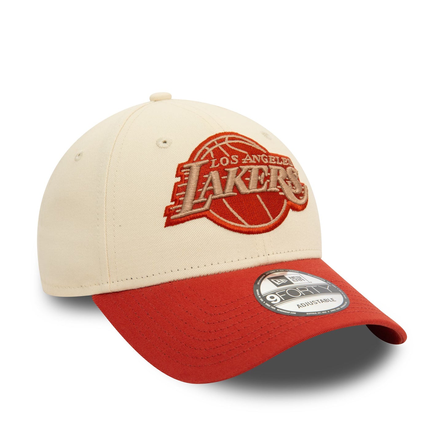 This is a LA Lakers Colour Block Light Beige 9FORTY Adjustable Cap 1