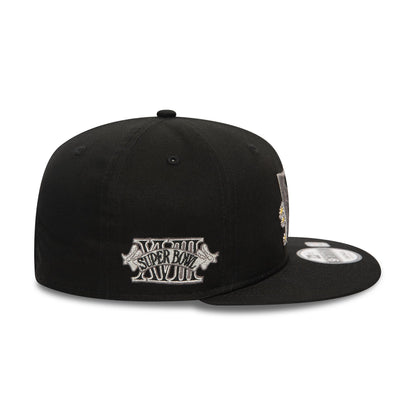 This is a Las Vegas Raiders Seasonal Flower Black 9FIFTY Snapback Cap 6