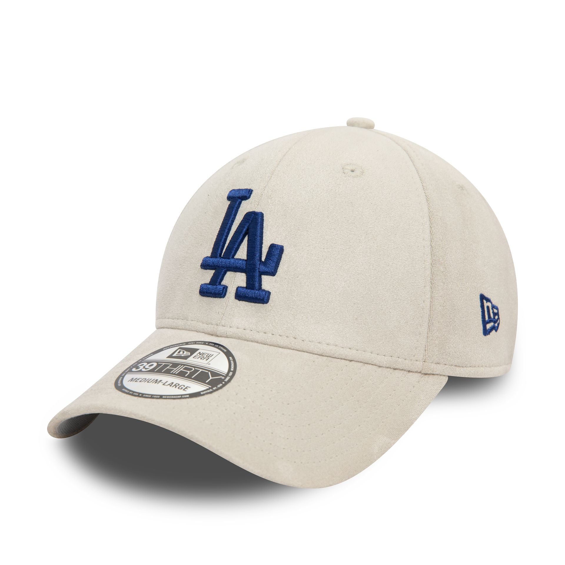 This is a LA Dodgers Faux Suede Stone 39THIRTY Stretch Fit Cap 1