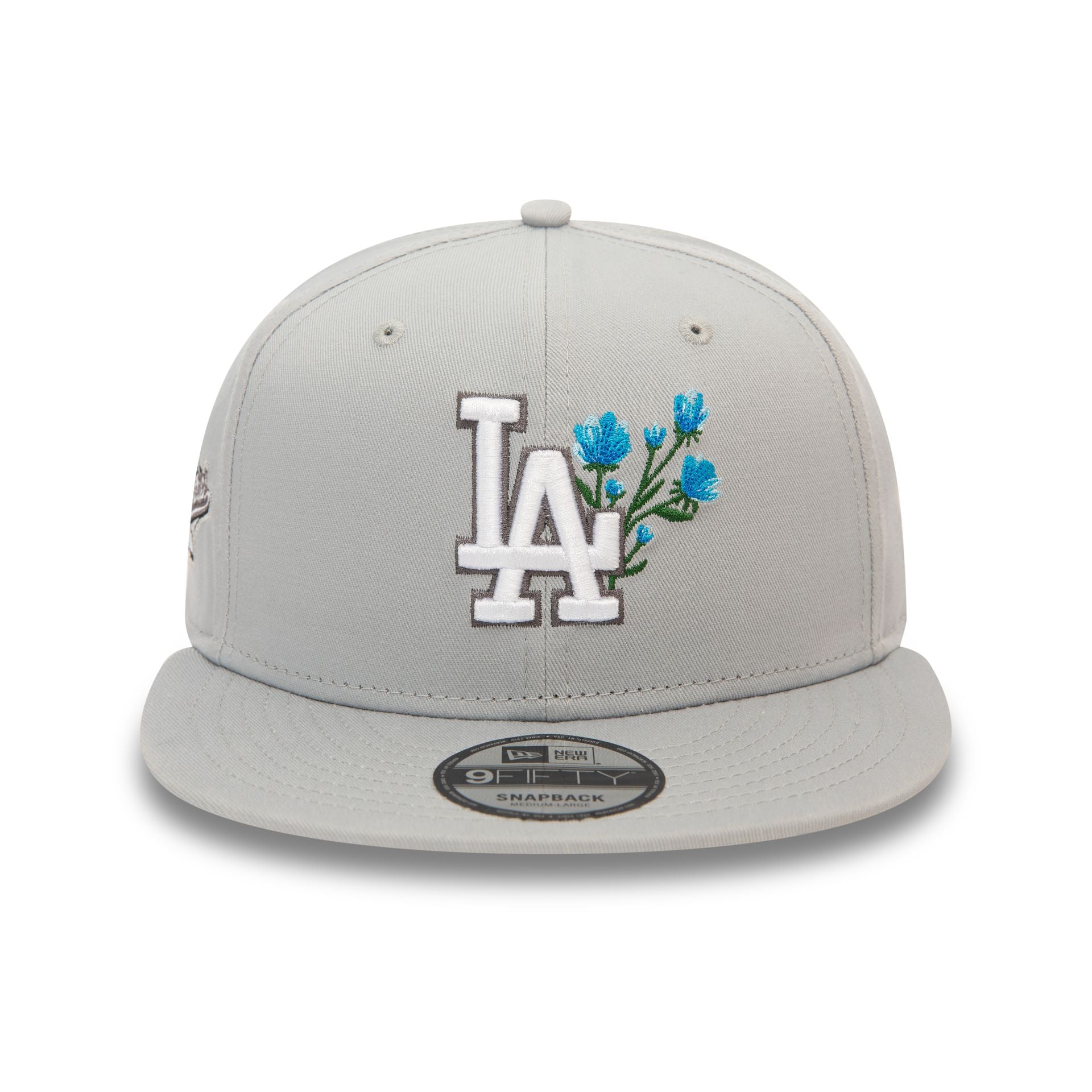 This is a LA Dodgers Seasonal Flower Grey 9FIFTY Snapback Cap 2