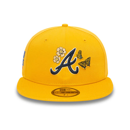 This is a Atlanta Braves MLB Icon Dark Yellow 59FIFTY Fitted Cap 2