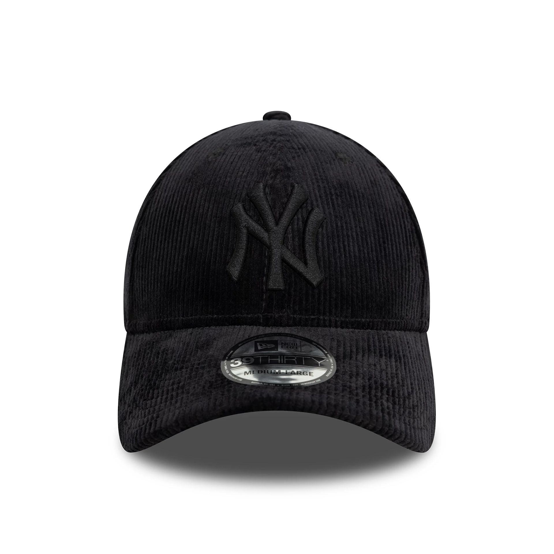 This is a New York Yankees Cord Black 39THIRTY Stretch Fit Cap 2