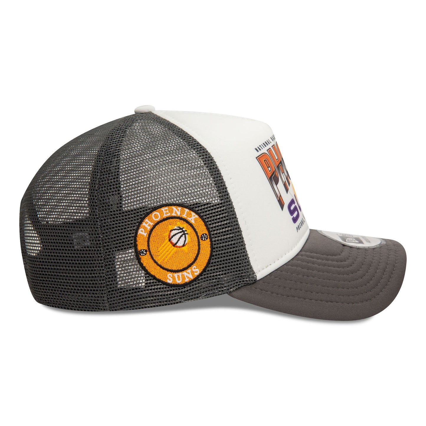 This is a Phoenix Suns NBA Team Colour Dark Grey 9FORTY E-Frame Adjustable Trucker Cap 6