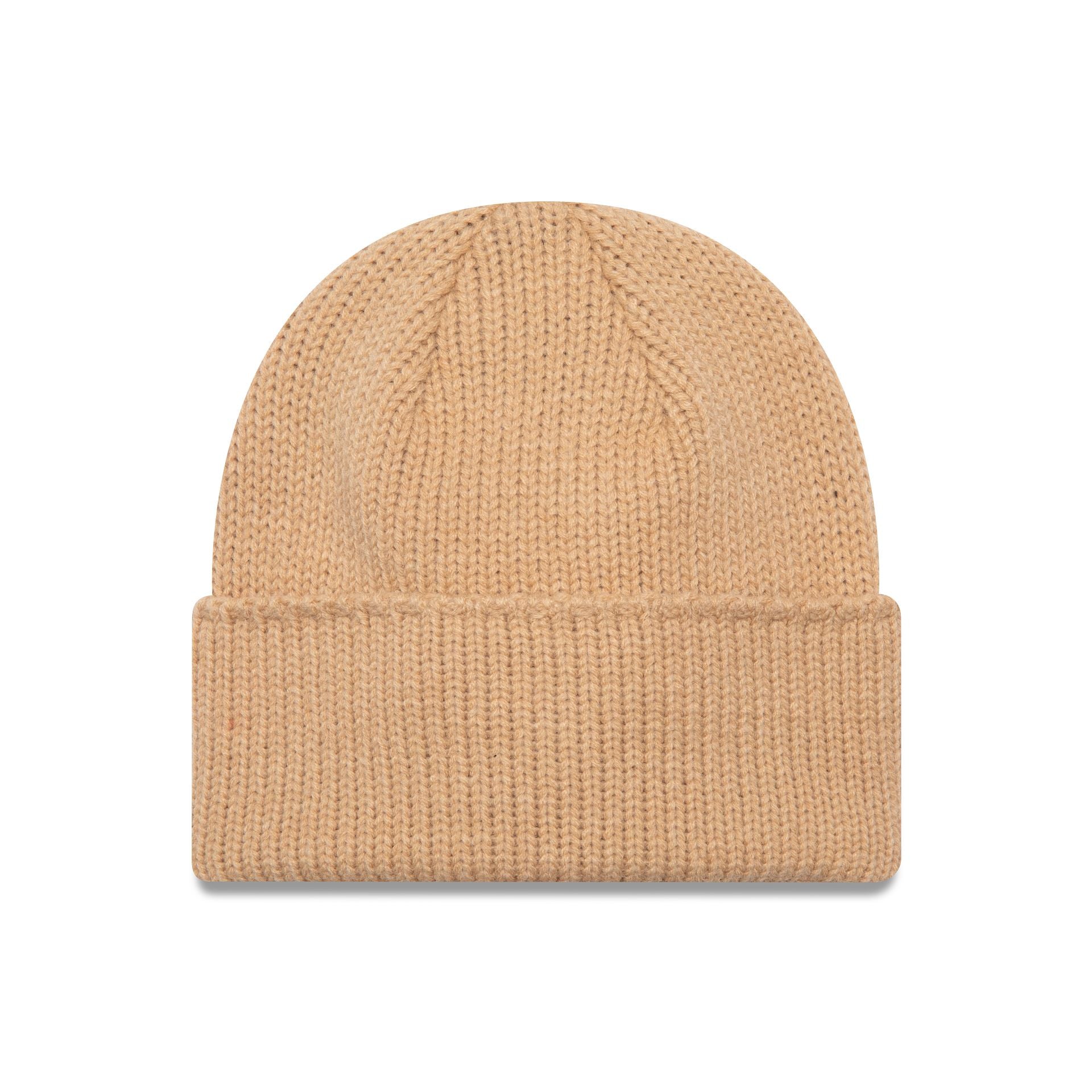 This is a New Era Beige Wide Cuff Knit Beanie Hat 2