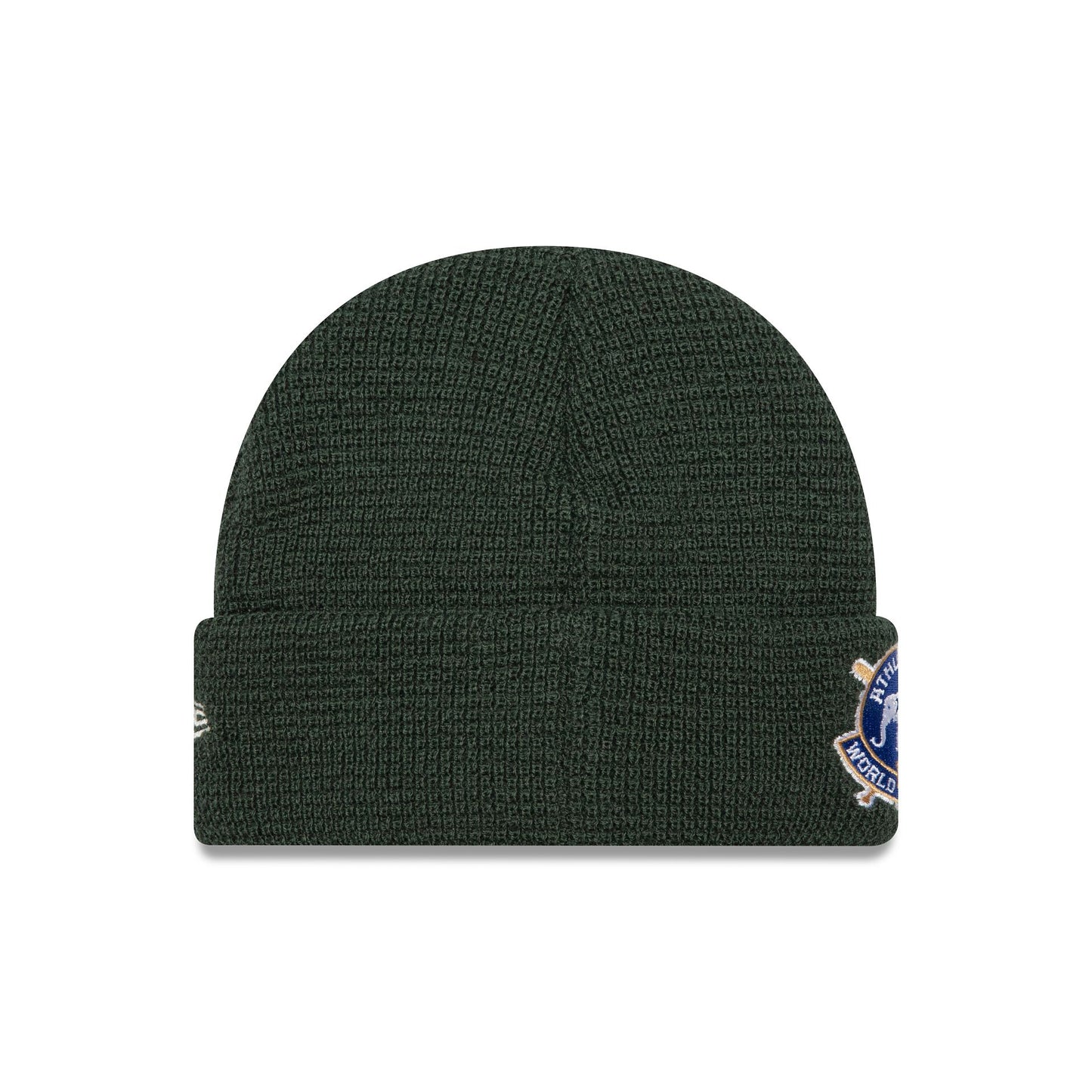 This is a Oakland Athletics Dark Green Short Cuff Knit Beanie Hat 2