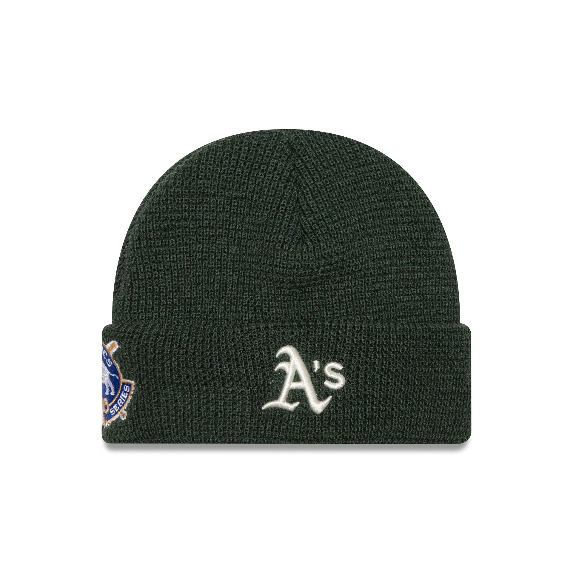 This is a Oakland Athletics Dark Green Short Cuff Knit Beanie Hat 1