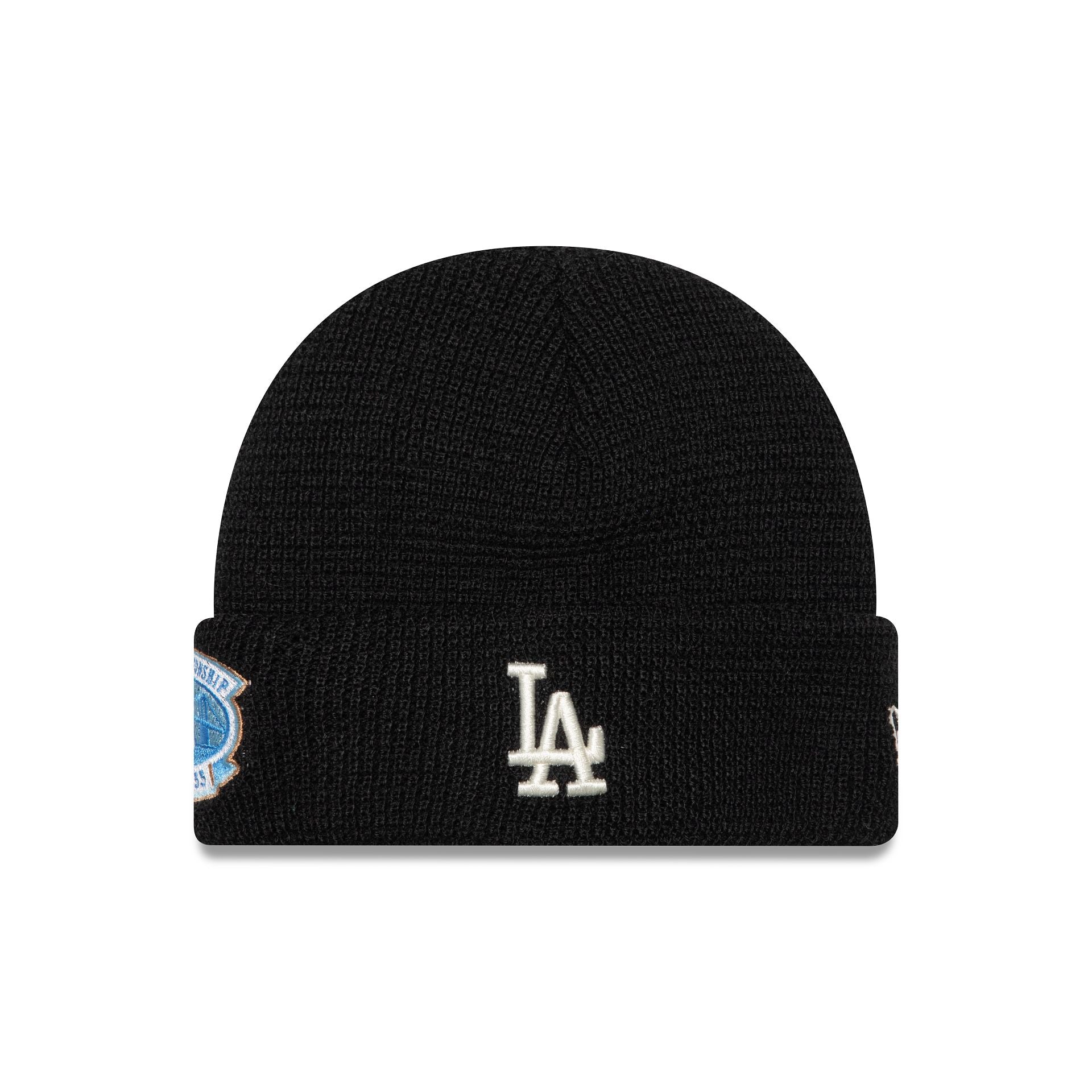 This is a LA Dodgers Black Short Cuff Knit Beanie Hat 1