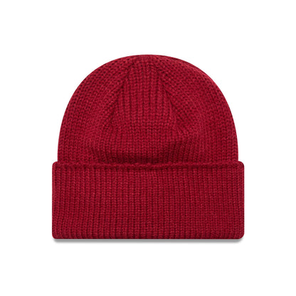 This is a New Era Red Wide Cuff Knit Beanie Hat 2