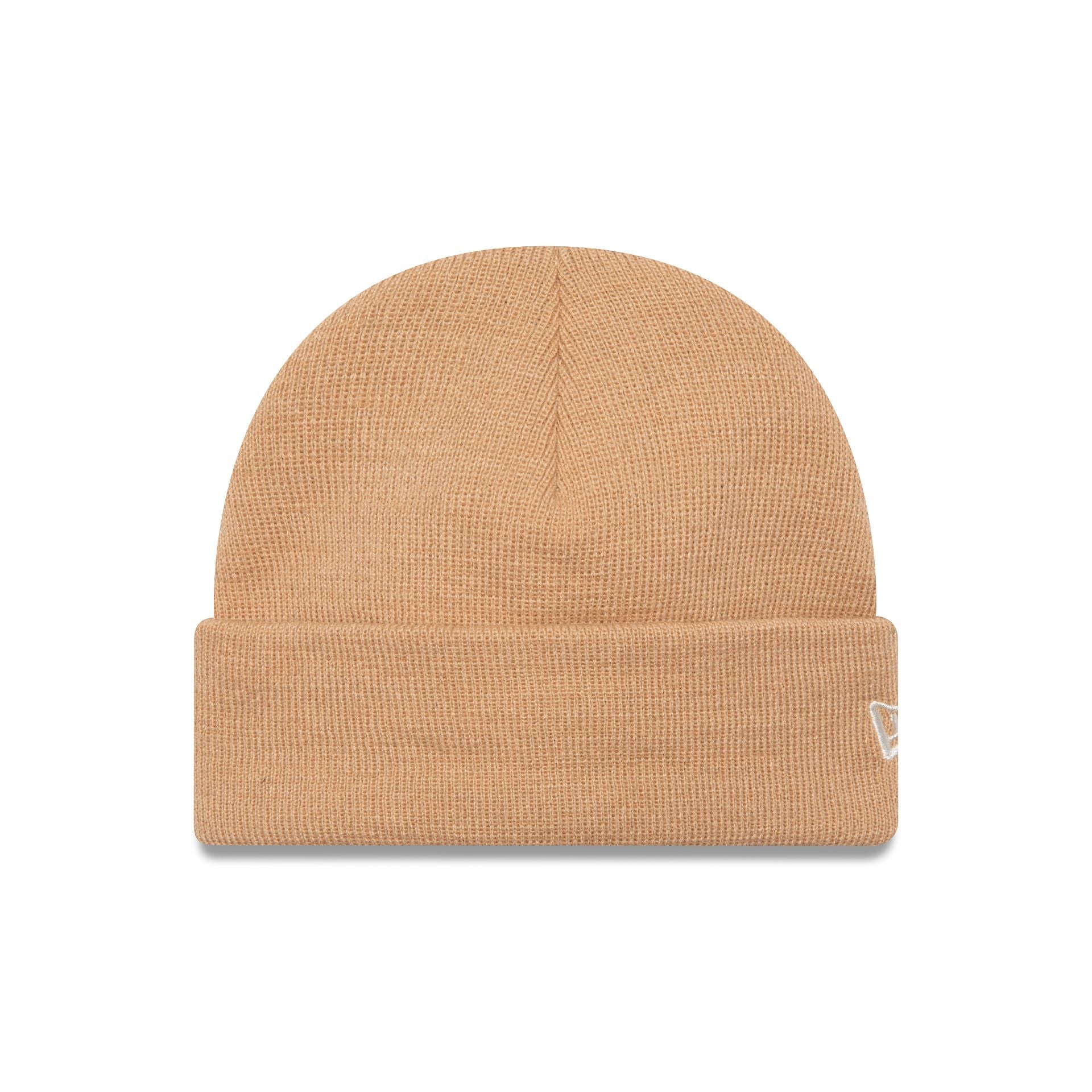 This is a New Era Beige Short Cuff Knit Beanie Hat 2