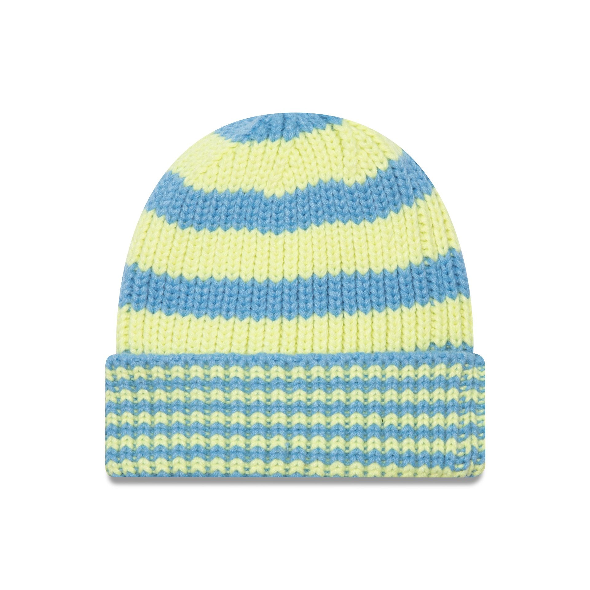 This is a New Era Stripe Pastel Blue Cuff Knit Beanie Hat 2