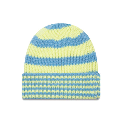 This is a New Era Stripe Pastel Blue Cuff Knit Beanie Hat 2