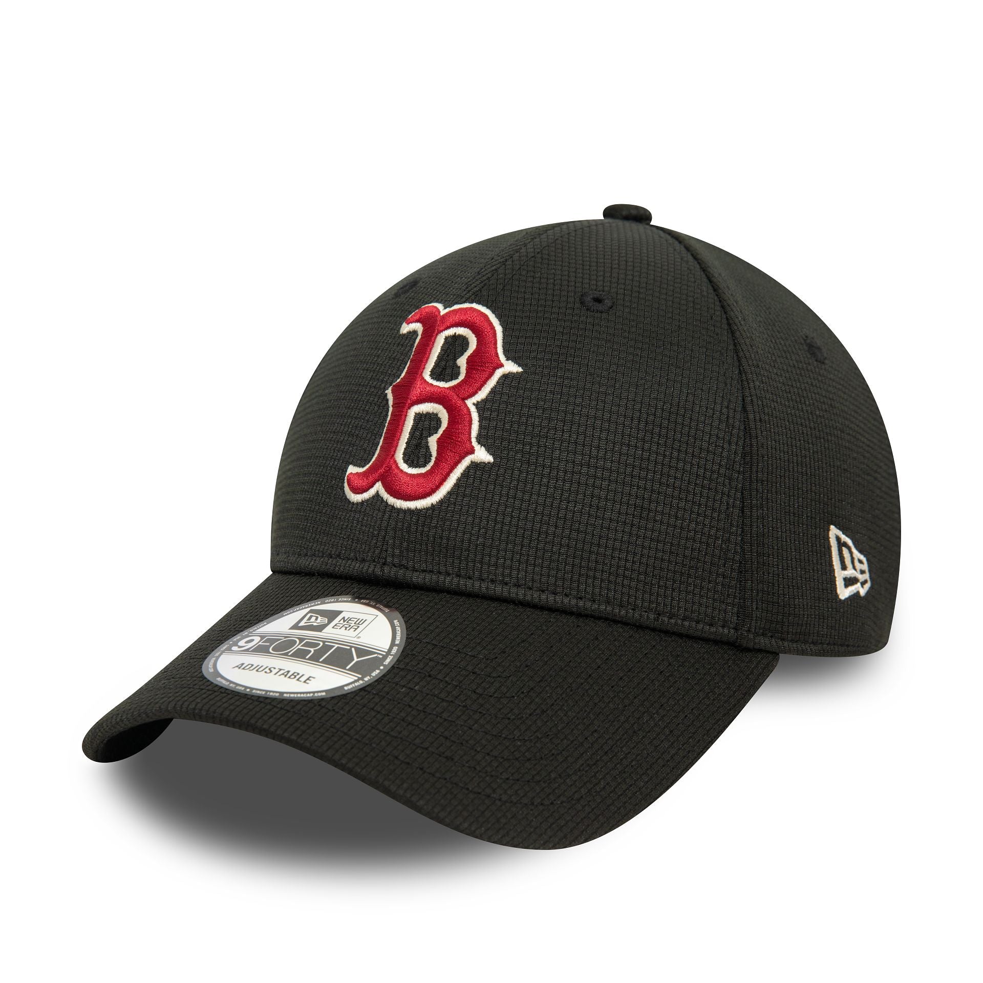 This is a Boston Red Sox Pivot Knit Black 9FORTY Adjustable Cap 1