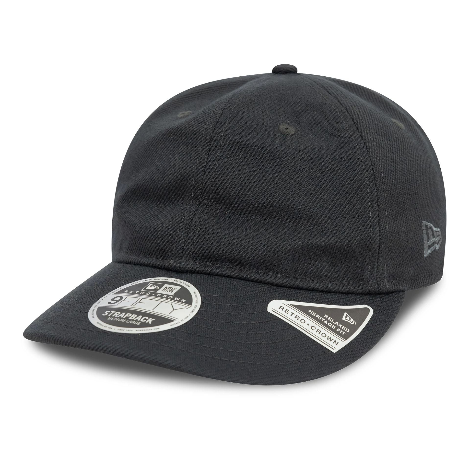 This is a New Era Heavy Twill Dark Grey 9FIFTY Retro Crown Cap 1