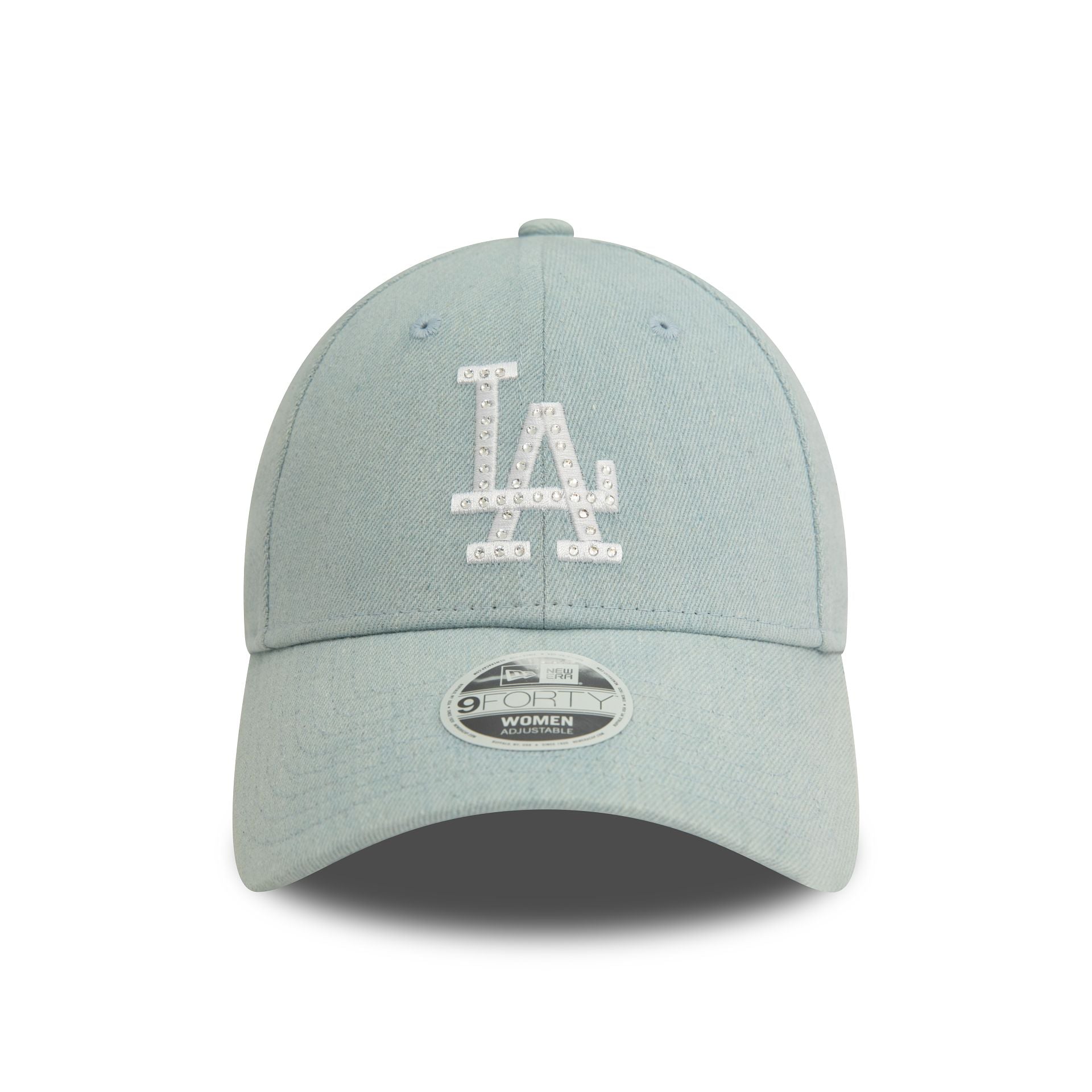 This is a LA Dodgers Womens Diamante Denim Light Blue 9FORTY Adjustable Cap 2