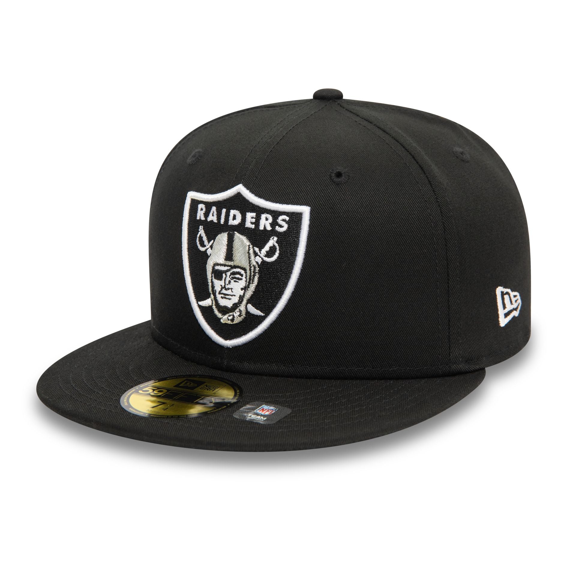 This is a Las Vegas Raiders NFL Official Team Colours Black 59FIFTY Fitted Cap 1