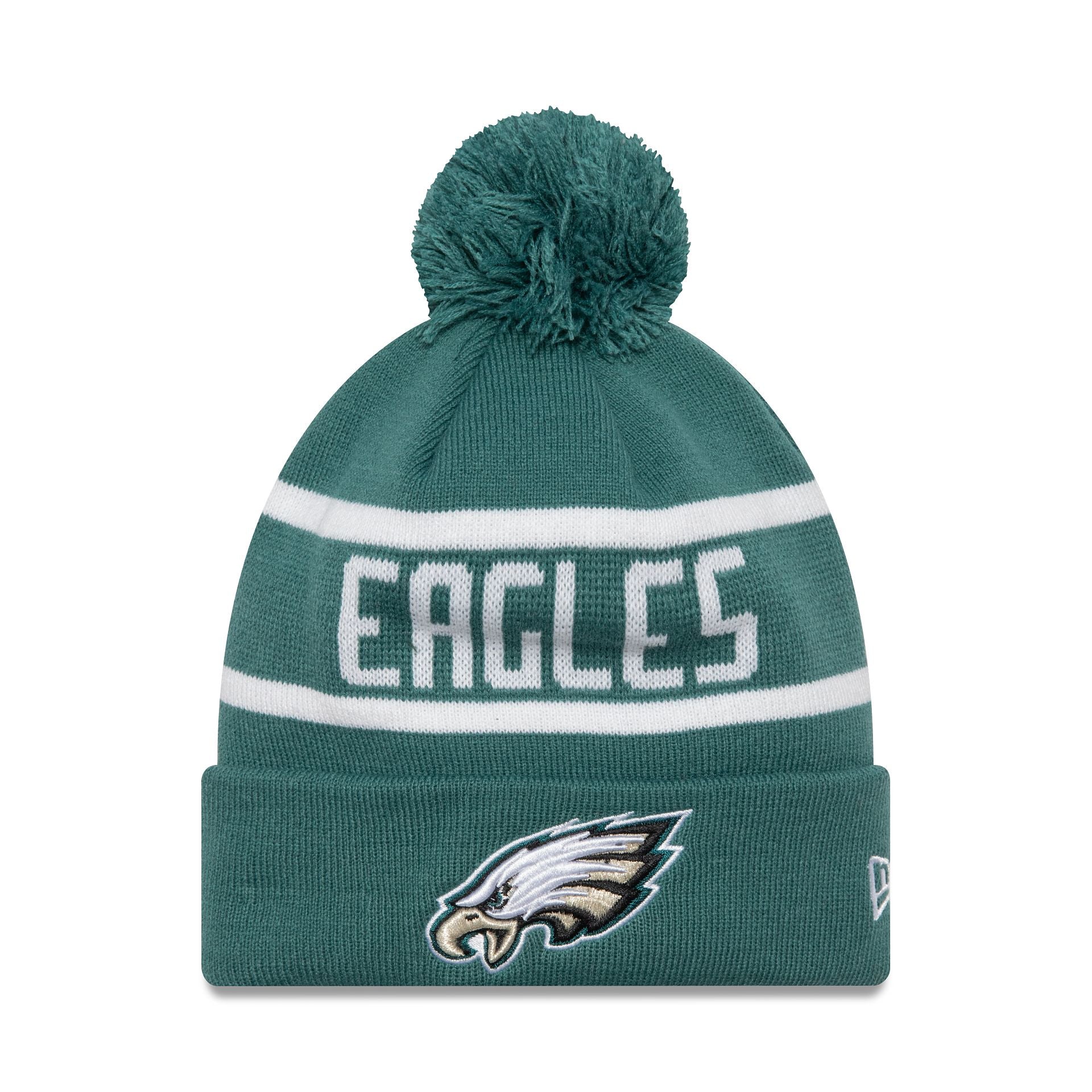 This is a Philadelphia Eagles Official Team Colour NFL Dark Green Jake Knit Beanie Hat 1