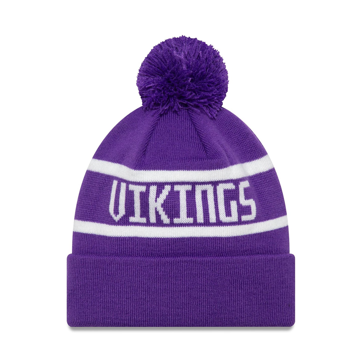 This is a Minnesota Vikings Official Team Colour NFL Purple Jake Knit Beanie Hat 2