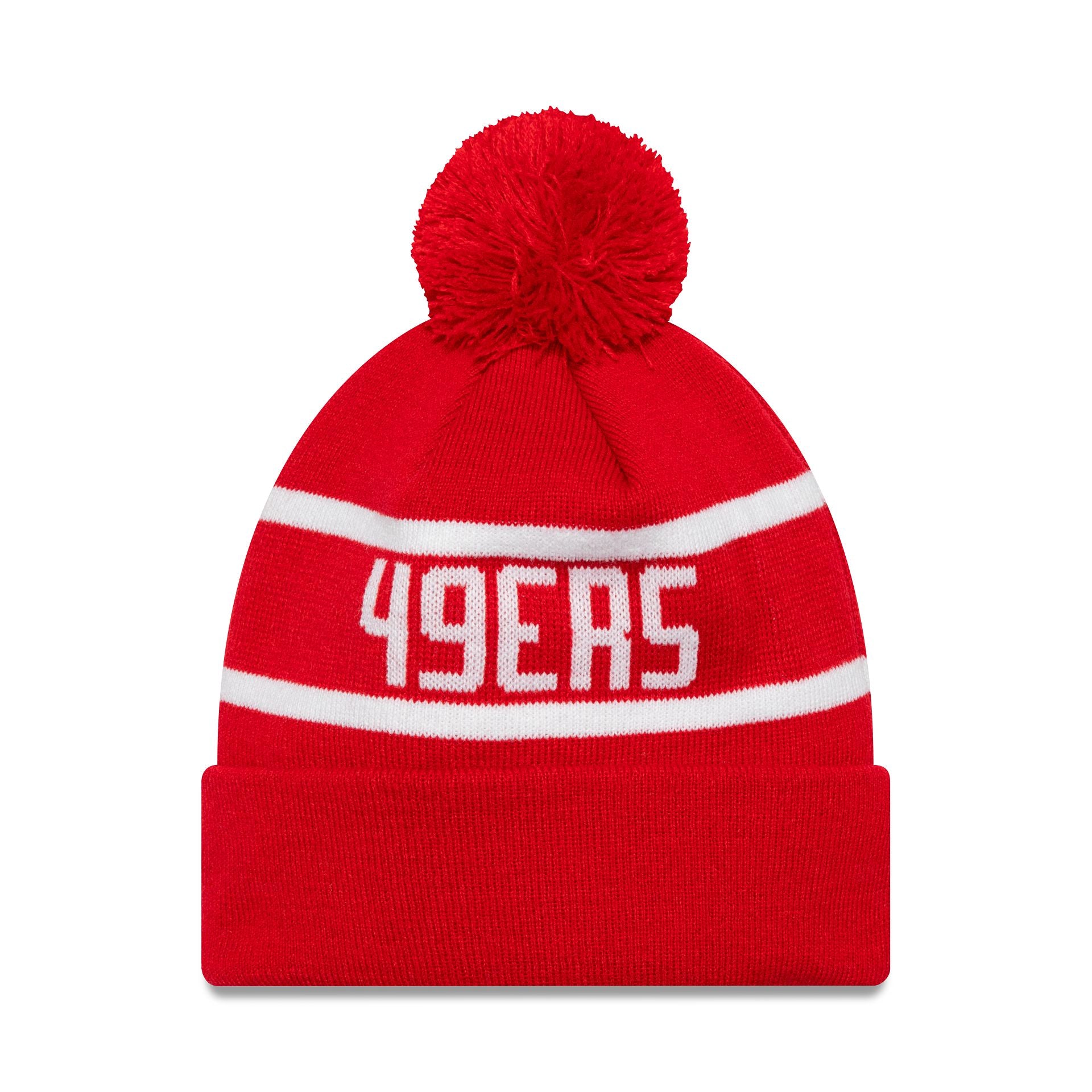 This is a San Francisco 49ers Official Team Colour NFL Red Jake Knit Beanie Hat 2