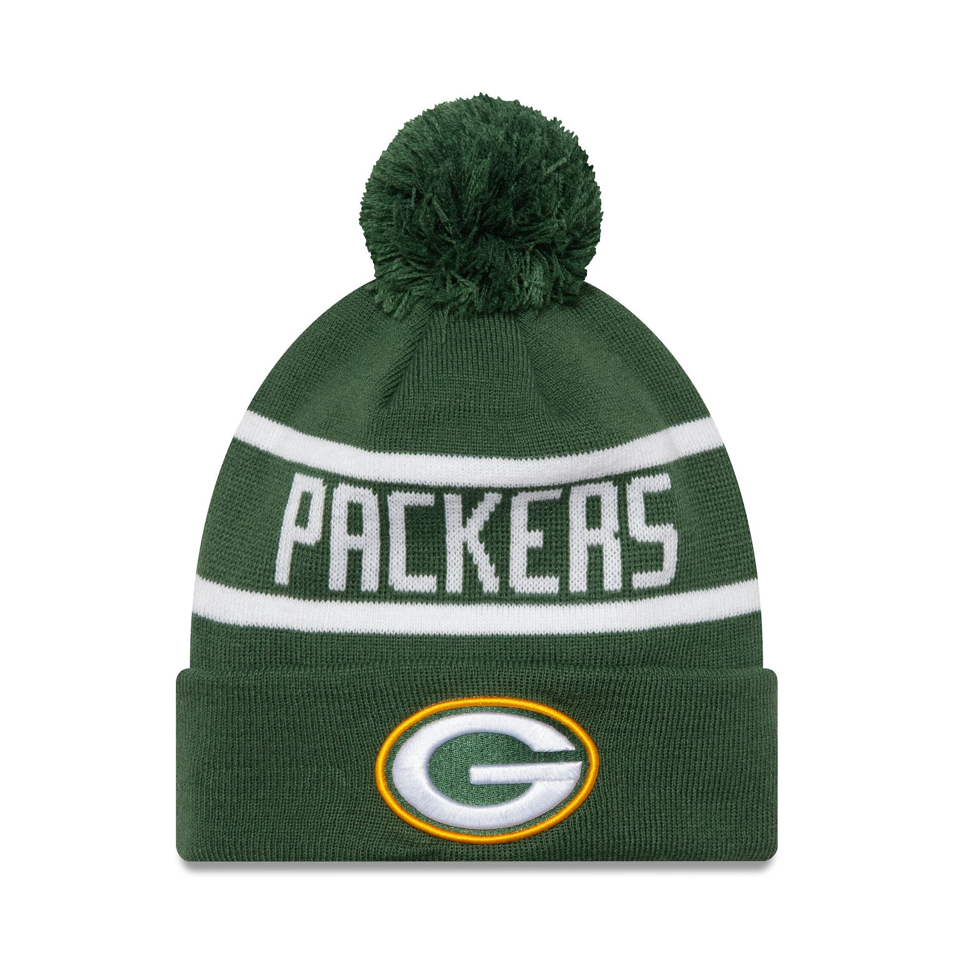 This is a Green Bay Packers Official Team Colour NFL Dark Green Jake Knit Beanie Hat 1