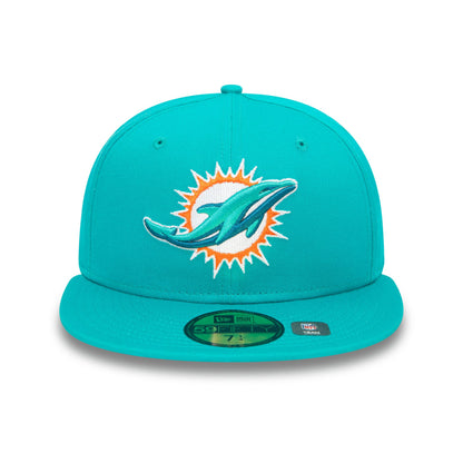 This is a Miami Dolphins NFL Official Team Colours Turquoise 59FIFTY Fitted Cap 4