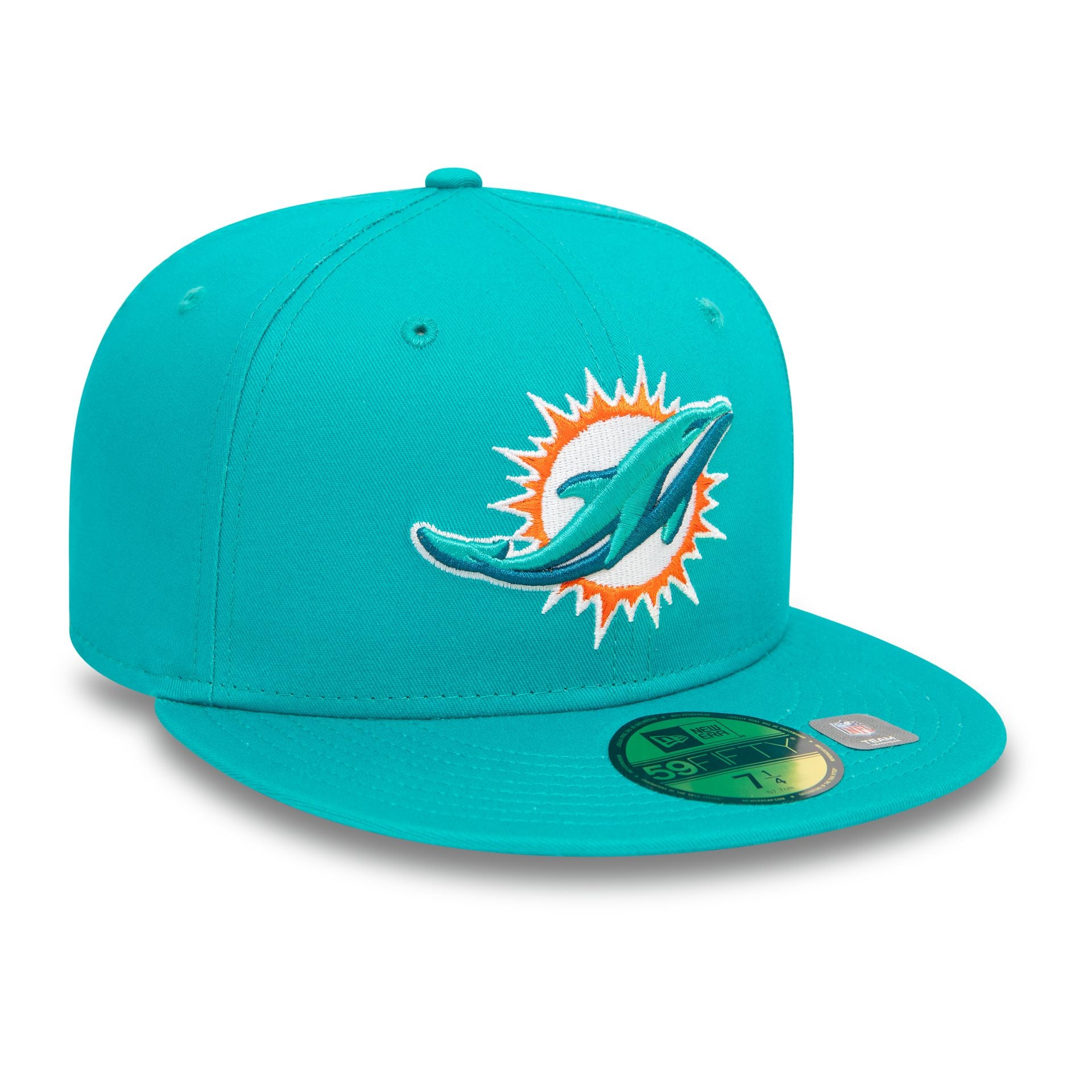 This is a Miami Dolphins NFL Official Team Colours Turquoise 59FIFTY Fitted Cap 5