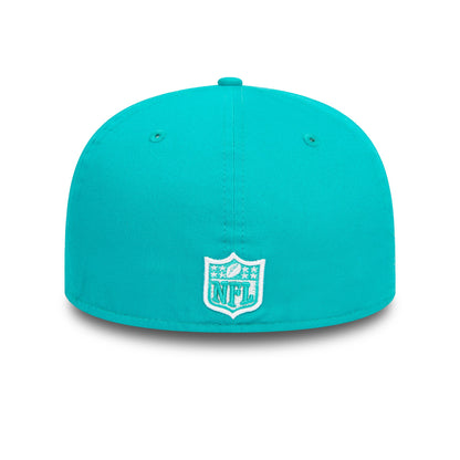 This is a Miami Dolphins NFL Official Team Colours Turquoise 59FIFTY Fitted Cap 2