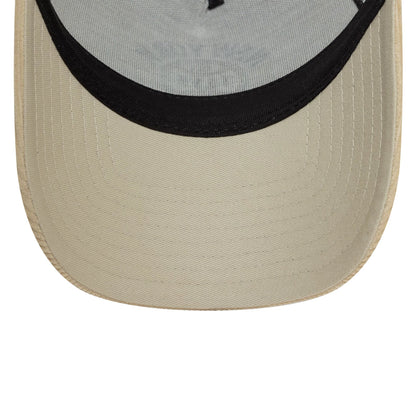 This is a New Era Cord Graphic Light Beige 9FORTY A-Frame Trucker Cap 5