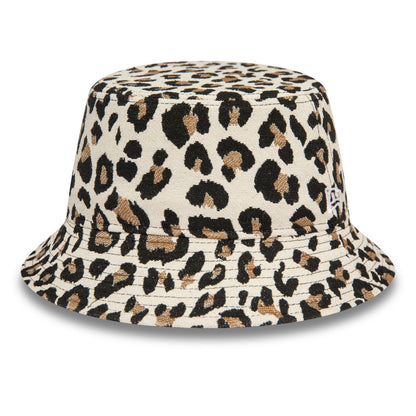 This is a New Era Womens Leopard Light Beige Adventure Bucket Cap 4