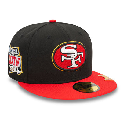 This is a San Francisco 49ers NFL Pin Pack Black 59FIFTY Fitted Cap 4