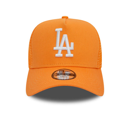 This is a LA Dodgers Youth League Essential Orange 9FORTY A-Frame Adjustable Trucker Cap 3