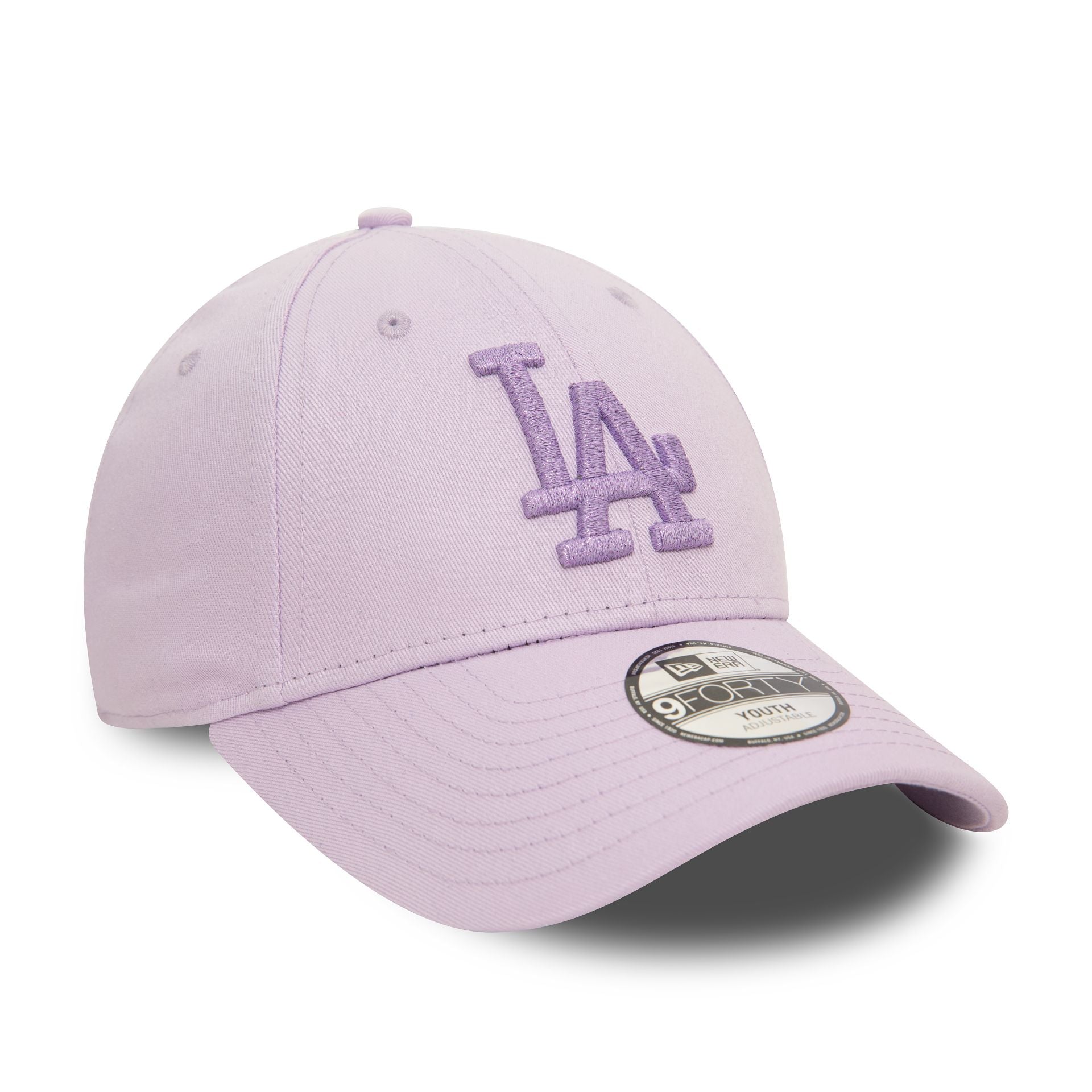 This is a LA Dodgers Youth Metallic Pastel Purple 9FORTY Adjustable Cap 1