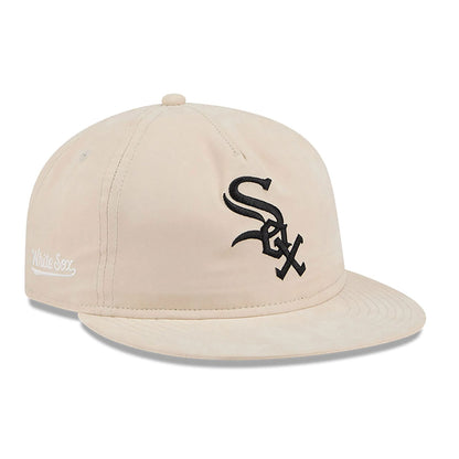 This is a Chicago White Sox Brushed Nylon Light Beige Retro Crown 9FIFTY Strapback Cap 1