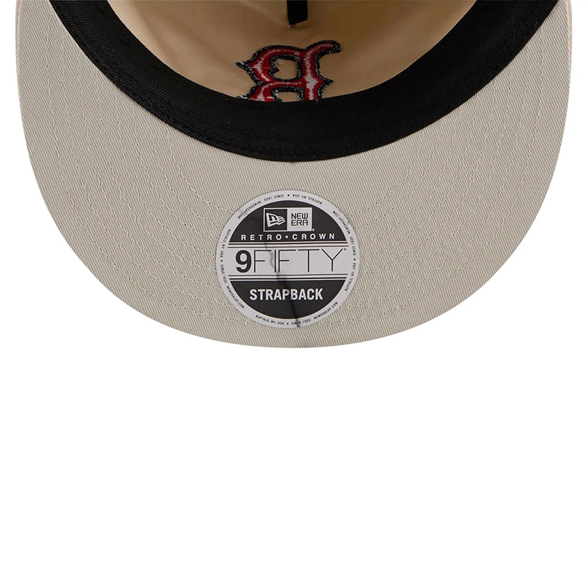 This is a Boston Red Sox Brushed Nylon Light Beige Retro Crown 9FIFTY Strapback Cap 3