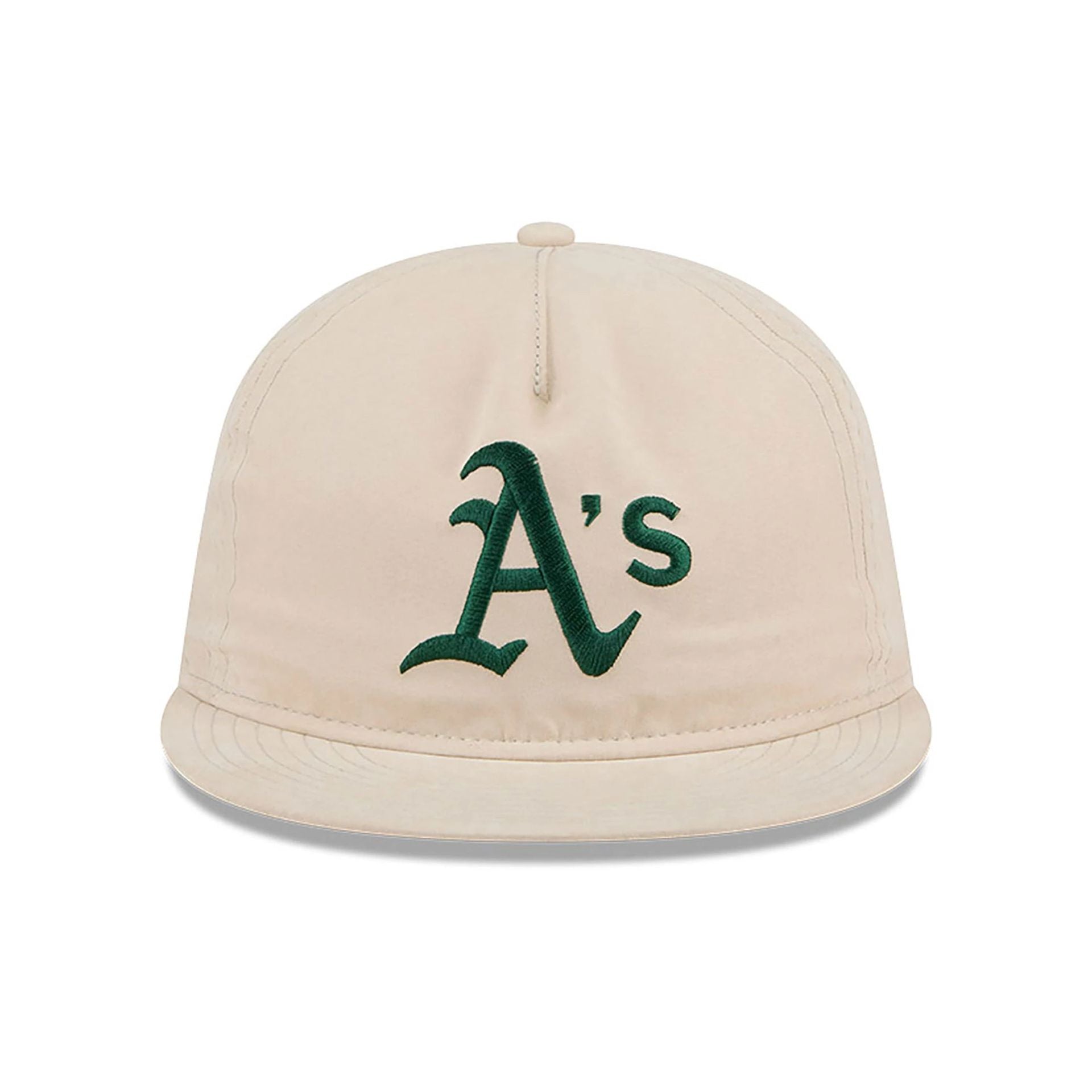 This is a Oakland Athletics Brushed Nylon Light Beige Retro Crown 9FIFTY Strapback Cap 4