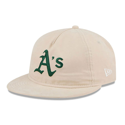 This is a Oakland Athletics Brushed Nylon Light Beige Retro Crown 9FIFTY Strapback Cap 2