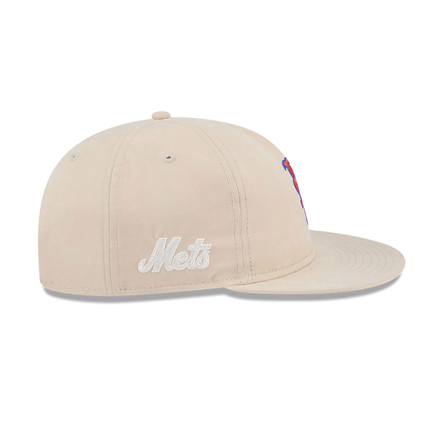 This is a New York Mets Brushed Nylon Light Beige Retro Crown 9FIFTY Strapback Cap 4