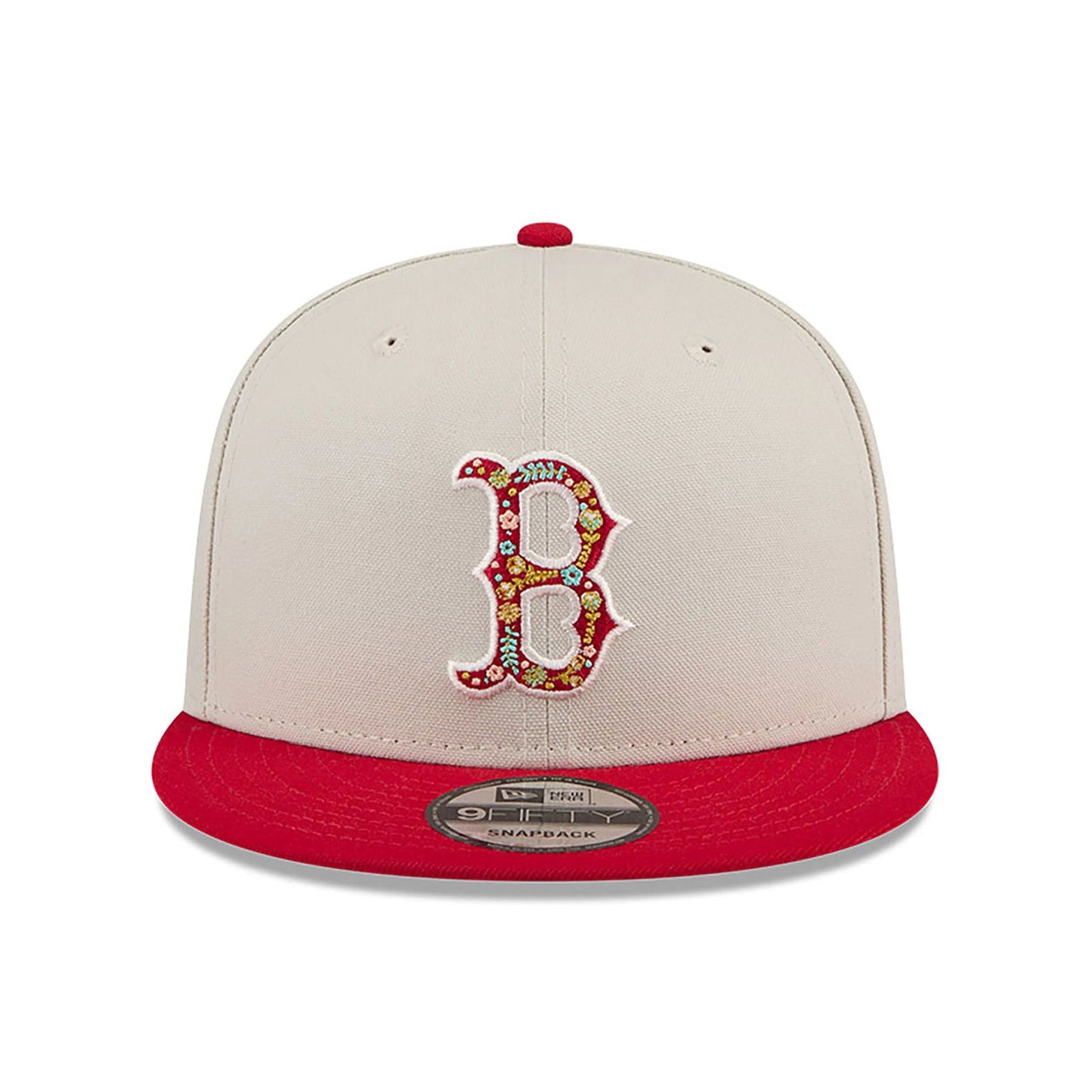 This is a Boston Red Sox Floral Fill Light Beige 9FIFTY Snapback Cap 3