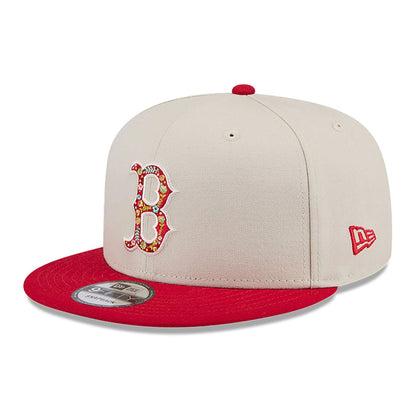 This is a Boston Red Sox Floral Fill Light Beige 9FIFTY Snapback Cap 4