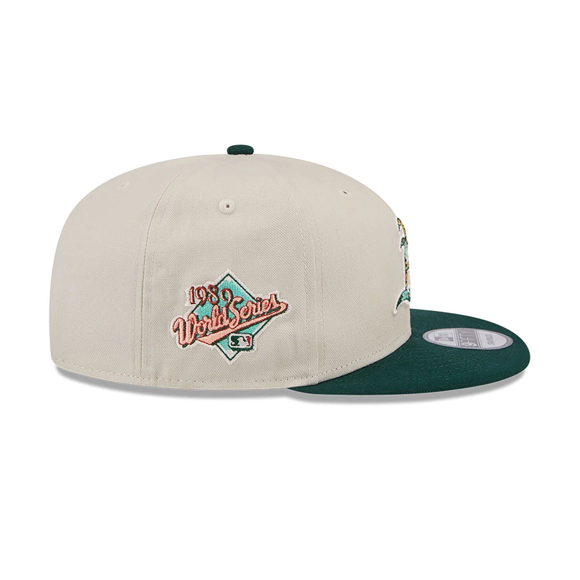 This is a Oakland Athletics Floral Fill Light Beige 9FIFTY Snapback Cap 6