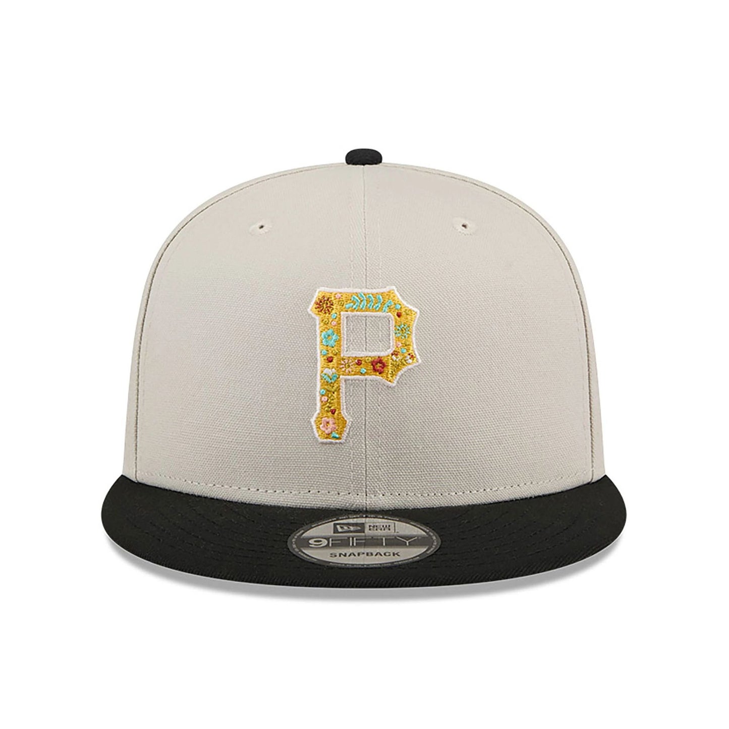 This is a Pittsburgh Pirates Floral Fill Light Beige 9FIFTY Snapback Cap 3