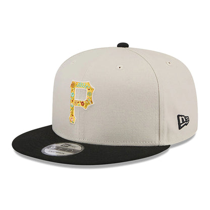 This is a Pittsburgh Pirates Floral Fill Light Beige 9FIFTY Snapback Cap 4