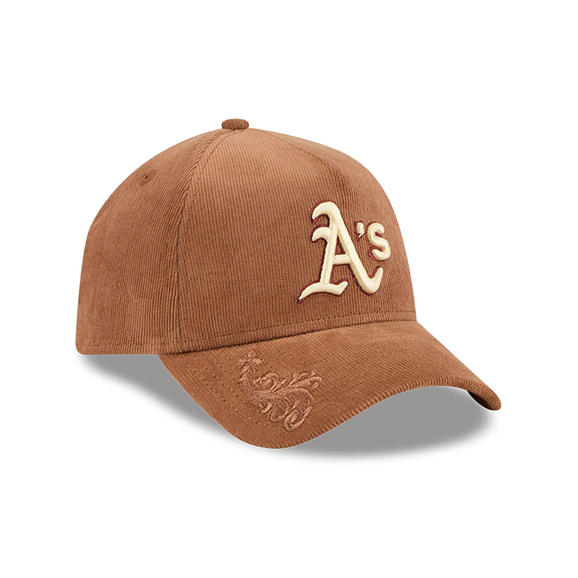 This is a Oakland Athletics Ornamental Cord Brown 9FORTY A-Frame Adjustable Cap 3