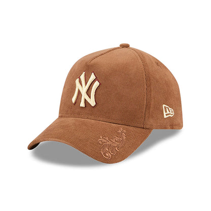 This is a New York Yankees Ornamental Cord Brown 9FORTY A-Frame Adjustable Cap 1