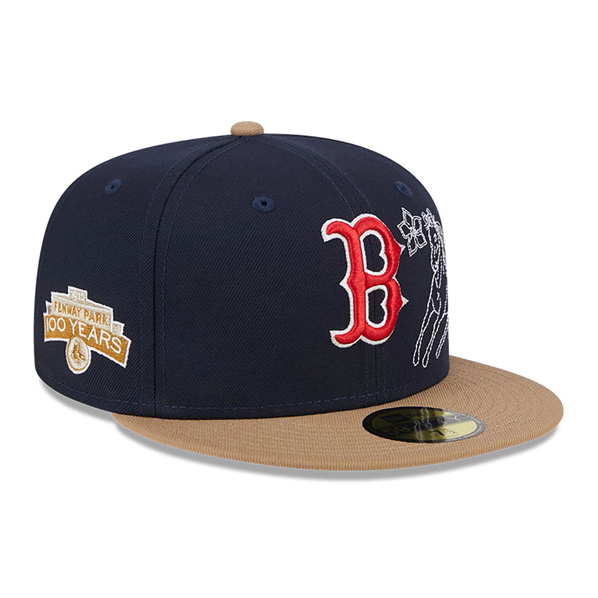 This is a Boston Red Sox Western Khaki Navy 59FIFTY Fitted Cap 1