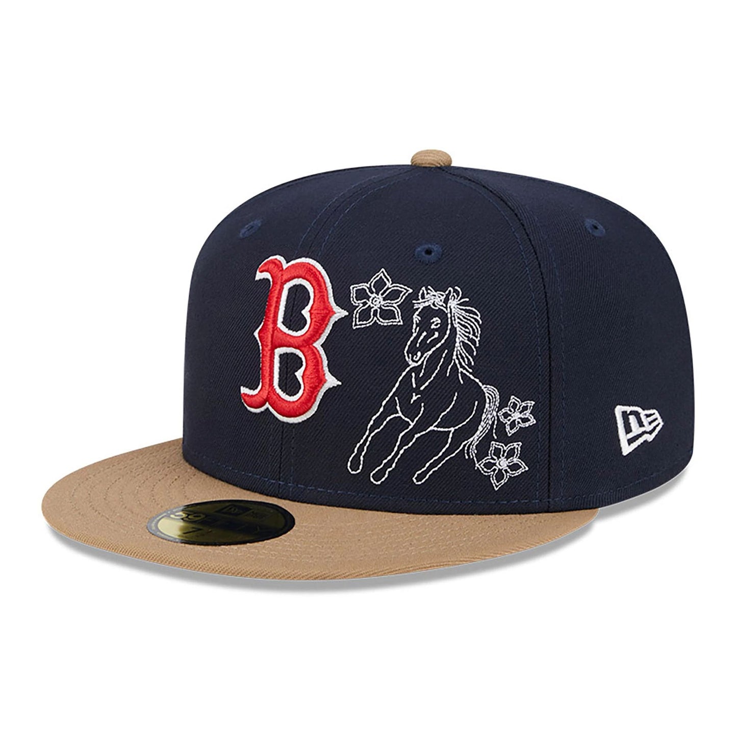 This is a Boston Red Sox Western Khaki Navy 59FIFTY Fitted Cap 4