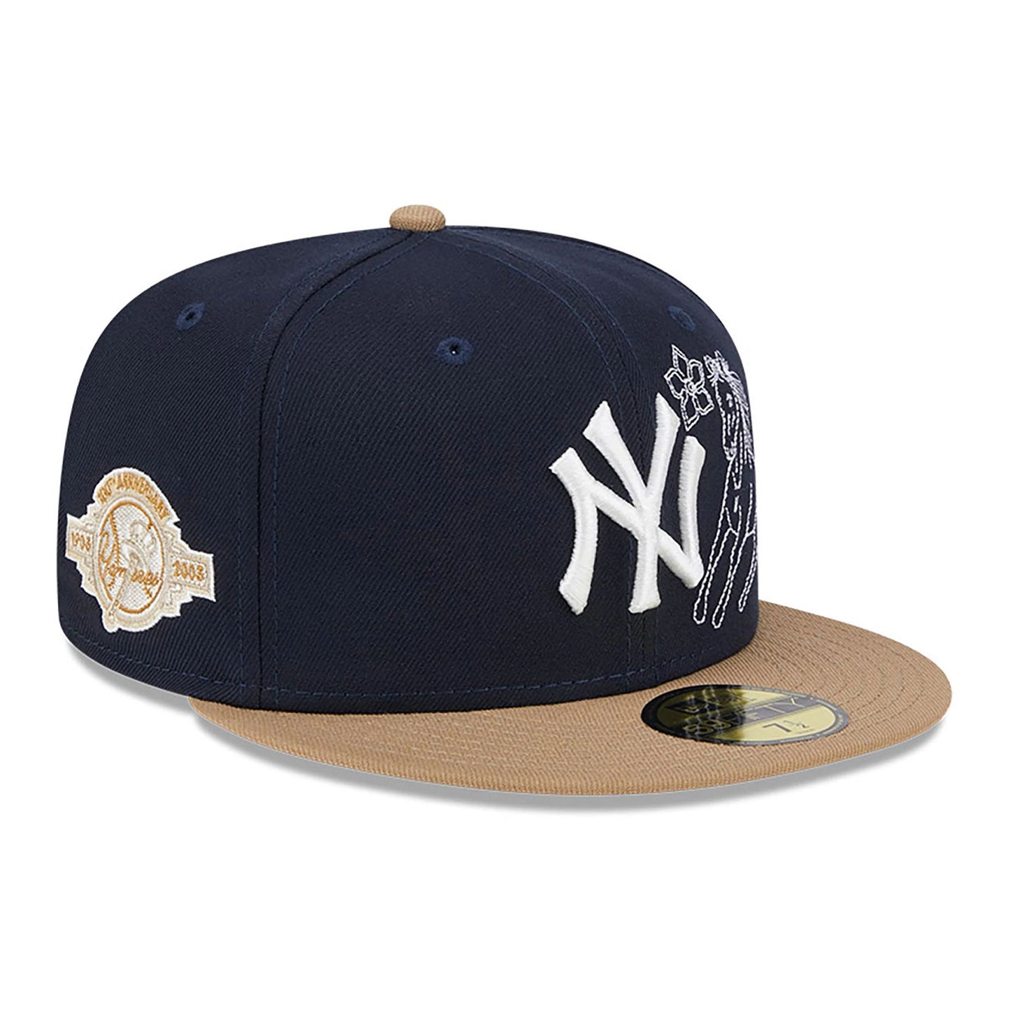 This is a New York Yankees Western Khaki Navy 59FIFTY Fitted Cap 1